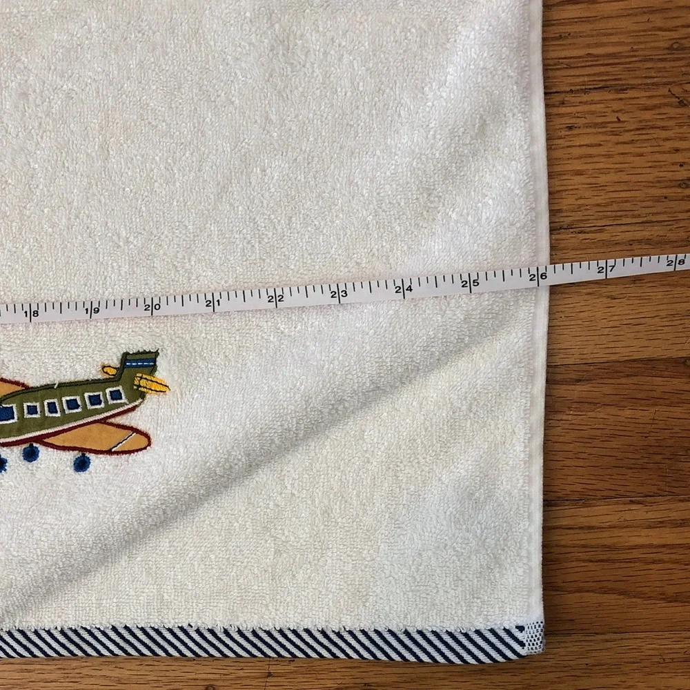 Airplane Embroidered Towel Set - White, NWT
